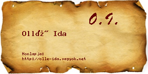 Ollé Ida névjegykártya